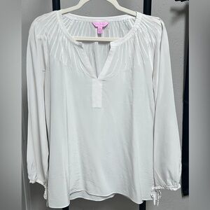 Lilly Pulitzer Small Resort White Silk Elsa Tunic Blouse